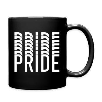 Pride-Typografie in Farbclustern - Tasse einfarbig - Schwarz - Rechts