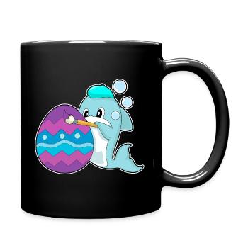 Coloriage de Pâques du dauphin - Mug uni - noir - Droite