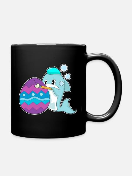 Delfin Ostern Malen - Tasse einfarbig - Schwarz