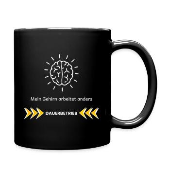 My Brain Works Differently – ADHD Focus Design - Full Colour Mug - black - Right