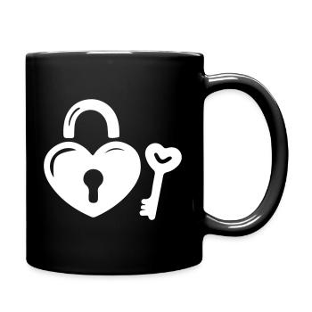 Heart Key - Full Colour Mug - black - Right