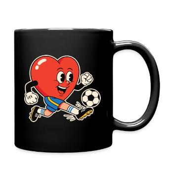 Heart Kicker Football Heart - Full Colour Mug - black - Right