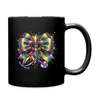 Mardi Gras Nurse Doctor Fleur De Lys - Full Colour Mug - black - Right
