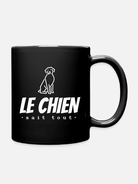 The dog knows everything - Full Colour Mug - black