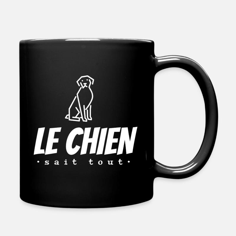 The dog knows everything - Full Colour Mug - black