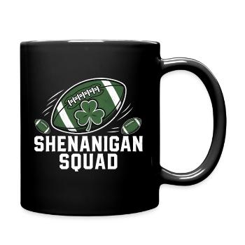 Shamrock Football Shenanigan Squad Vintage Style - Full Colour Mug - black - Right