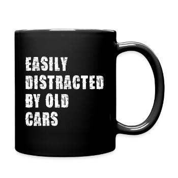 Distrait par de vieilles voitures - Mug uni - noir - Droite
