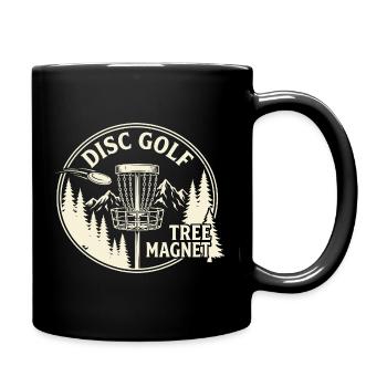 Disc Golf Tree Magnet – Vintage Outdoor Design - Tasse einfarbig - Schwarz - Rechts