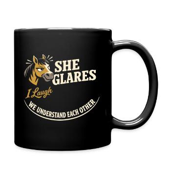 Pferdestimmung Humor Erfahrener Pferdebesitzer - Tasse einfarbig - Schwarz - Rechts