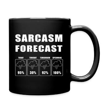Sarcasm Prediction Weather Joke Motif - Full Colour Mug - black - Right
