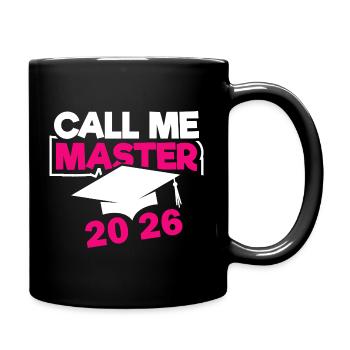 Master 2026 Abschluss Promotion Sponsion - Tasse einfarbig - Schwarz - Rechts