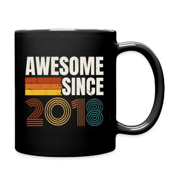 Großartig seit 2018 Retro Vintage Geburtstag - Tasse einfarbig - Schwarz - Rechts