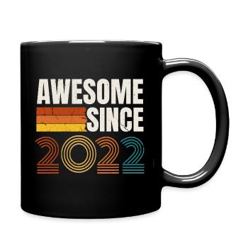 Awesome Since 2022 Retro Vintage Birthday - Full Colour Mug - black - Right