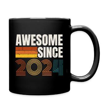 Awesome Since 2024 Retro Vintage Birthday - Full Colour Mug - black - Right