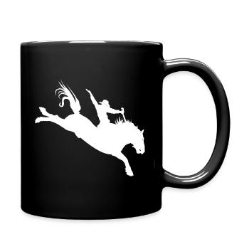 Rodeo Silhouette – Western Riding - Full Colour Mug - black - Right