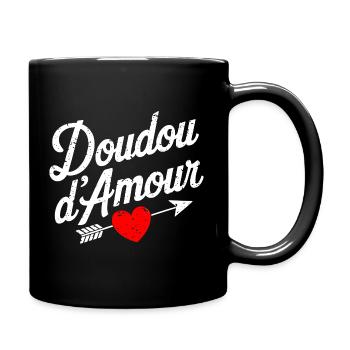 Valentine's Day Love Cuddly Toy Couple - Full Colour Mug - black - Right