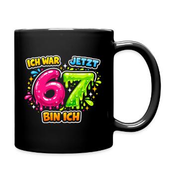 67 Six Seven Meme Gen Alpha Gift - Full Colour Mug - black - Right
