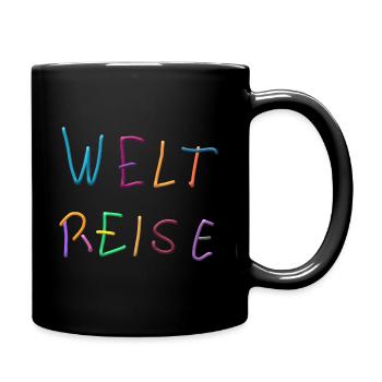Weltreise Knetbuchstaben Farbenspiel - Tasse einfarbig - Schwarz - Rechts