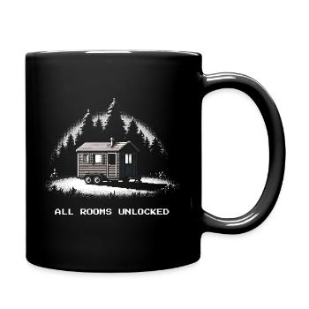 Alle Räume freigeschaltet | Tiny House - Tasse einfarbig - Schwarz - Rechts