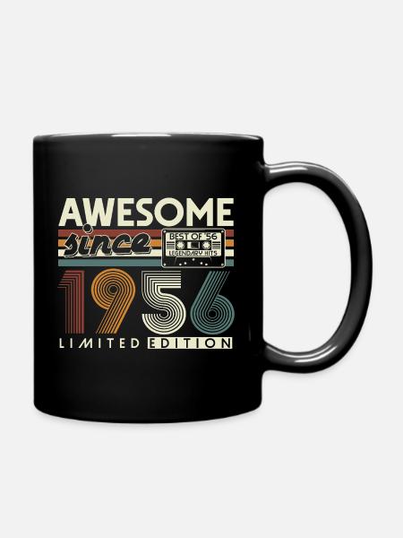 1956 Jahrgang 70. Geburtstag Retro Geschenk - Tasse einfarbig - Schwarz