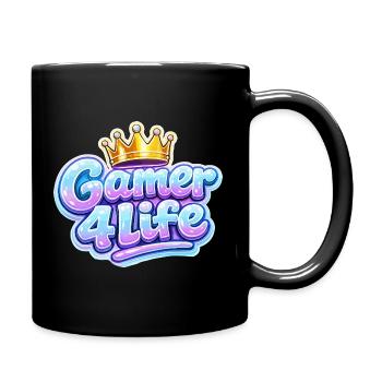 Gamer 4 Life Crown Design - Full Colour Mug - black - Right