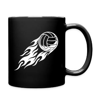 Balle de volley-ball Feu Flamme - Mug uni - noir - Droite