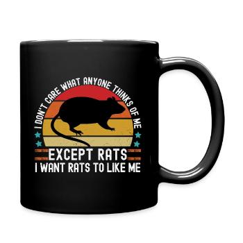 I Don't Care Except Rats Funny Rat Lover - Full Colour Mug - black - Right