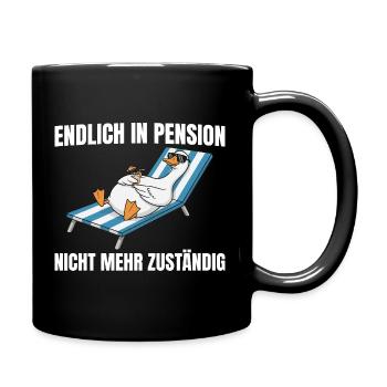 Pensionär Gans - Nicht mehr zuständig Pension - Tasse einfarbig - Schwarz - Rechts