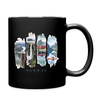Voyage de vacances en Norvège – Motif fjord et nature sauvage - Mug uni - noir - Droite