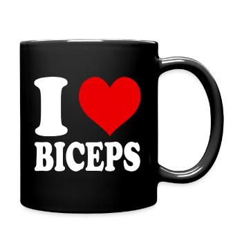 J’adore les biceps, la salle de sport, le bodybuilding, le fitness - Mug uni - noir - Droite