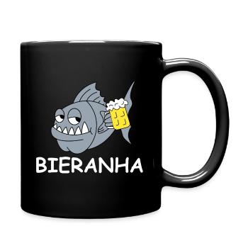 Bierpiranha Comic - Tasse einfarbig - Schwarz - Rechts