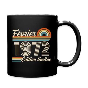 Geboren im Februar 1972 | 54. Jubiläum - Tasse einfarbig - Schwarz - Rechts