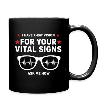 Humor Radiologist Vision X-Ray Vital Signs - Full Colour Mug - black - Right