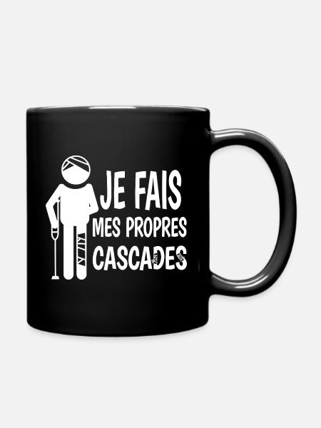 Je Fais Mes Propres Cascades Humour Maladroit - Mug uni - noir