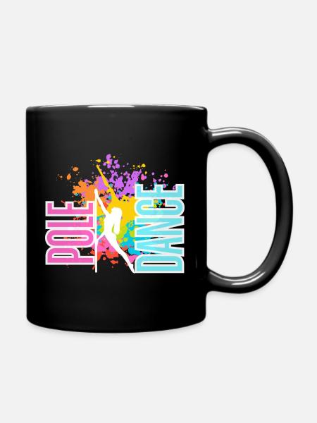 Pole Dance Splash Neon Colors - Full Colour Mug - black