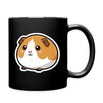 Guinea Pig Head Sticker - Full Colour Mug - black - Right
