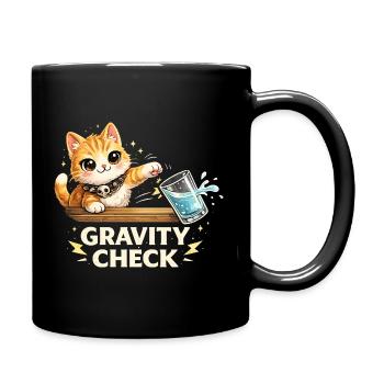 Déclaration drôle de chat Gravity Check - Mug uni - noir - Droite
