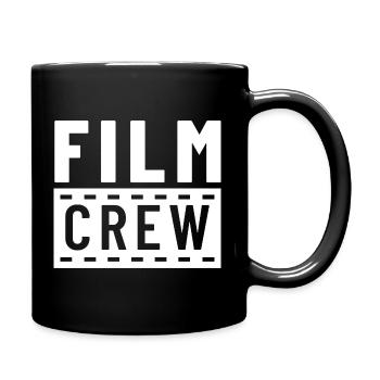 Minimalist CREW lettering in white - Full Colour Mug - black - Right