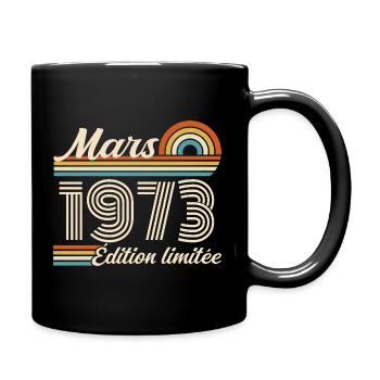 53e Cadeau d’anniversaire - Né en mars 1973 - Mug uni - noir - Droite