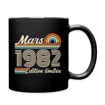 44e Cadeau d’anniversaire - Né en mars 1982 - Mug uni - noir - Droite