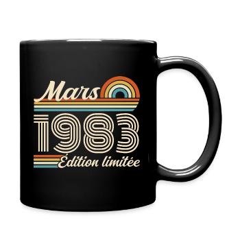 43e Cadeau d’anniversaire - Né en mars 1983 - Mug uni - noir - Droite