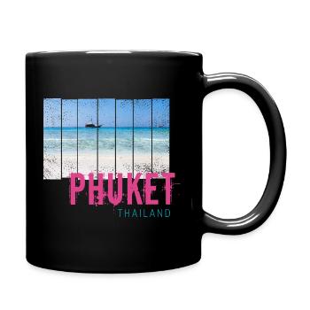 Phuket en Thaïlande Souvenir vintage de vacances à la plage - Mug uni - noir - Droite
