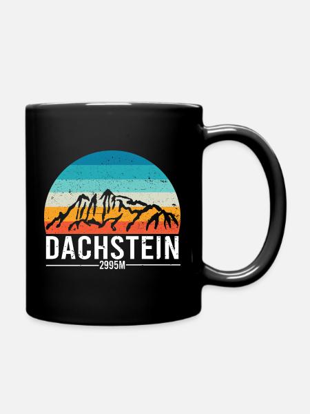 Dachstein Ramsau Austria Retro Sunset - Full Colour Mug - black