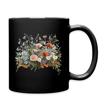 Colorful wildflower meadow with poppies and daisies - Full Colour Mug - black - Right