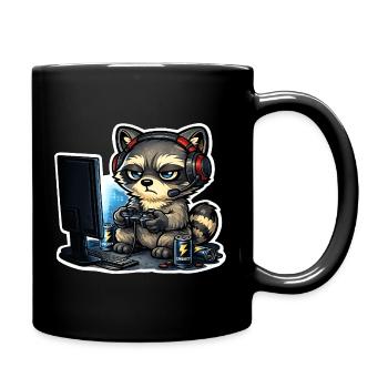 Raton laveur de jeu – Raton laveur gamer avec manette - Mug uni - noir - Droite