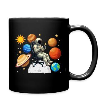 Astronaut Zocken Gaming Weltraum Gamer - Tasse einfarbig - Schwarz - Rechts