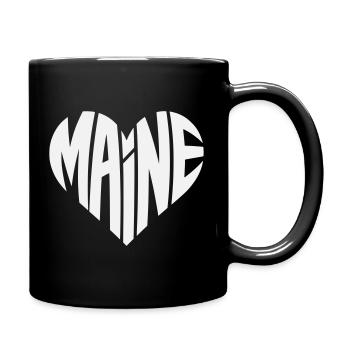 Maine Heart Typo Design - Full Colour Mug - black - Right