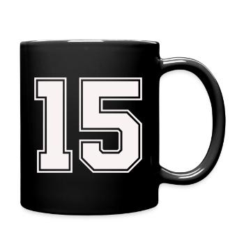 Fünfzehn Outline Stil - Tasse einfarbig - Schwarz - Rechts