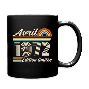  Avril 1972 anniversaire rétro 1972 April 1972 - Mug uni - noir - Droite