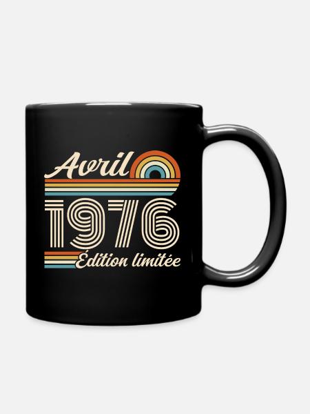 April 1976 Retro Birthday 1976 April 1976 - Full Colour Mug - black